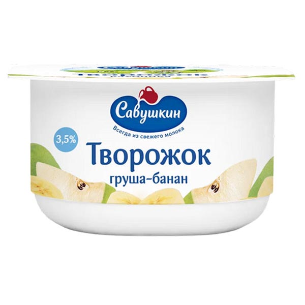 Curd Dessert Pear and Banana 3.5% – 4.23 oz (120gr)